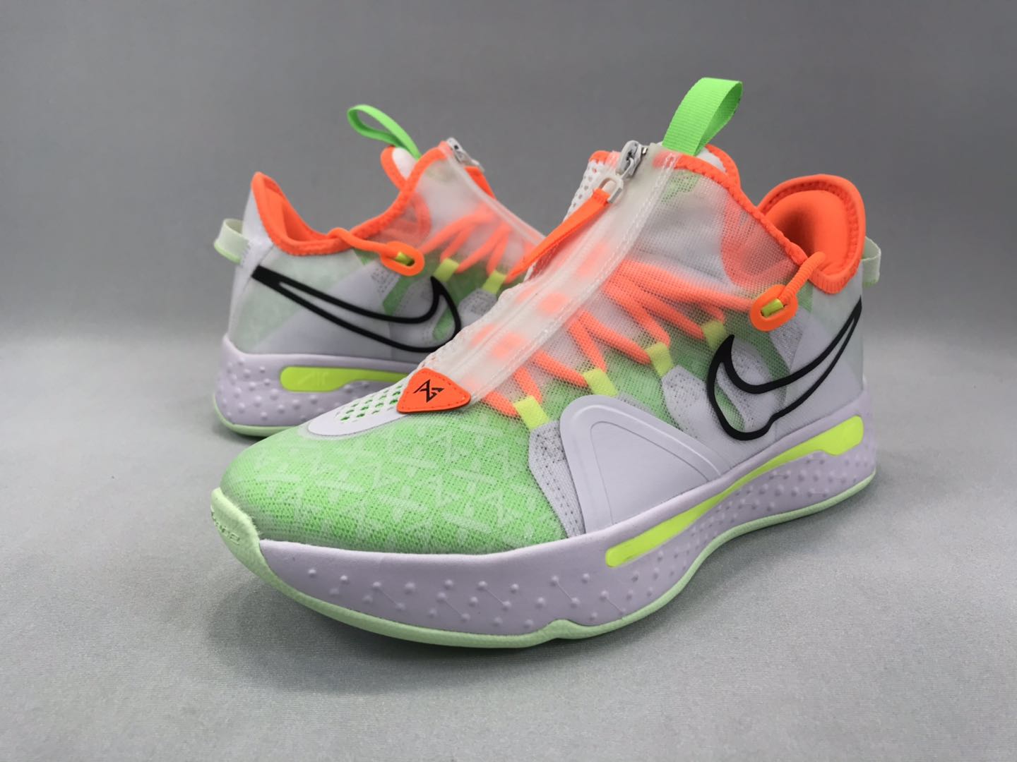 Nike PG 4 Grey Green Orange Yellow Shoes